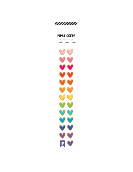 Autocollants mini coeurs multicolores - Pipsticks