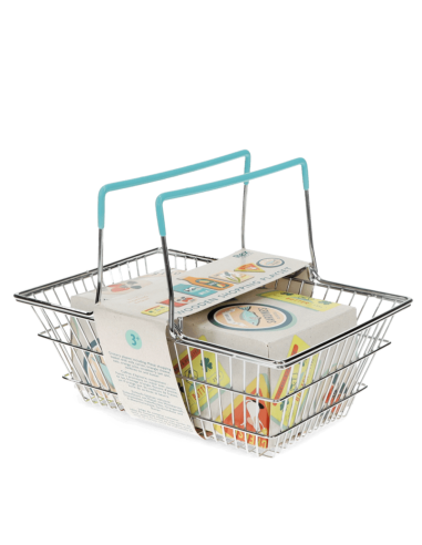Panier en métal et provisions en bois - Rex London