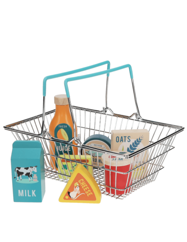 Panier en métal et provisions en bois - Rex London