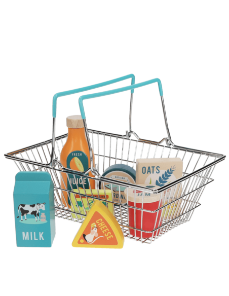 Panier en métal et provisions en bois - Rex London