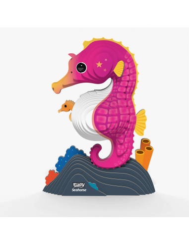 Eugy puzzle Hippocampe 3D en carton