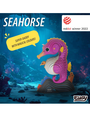Eugy puzzle Hippocampe 3D en carton