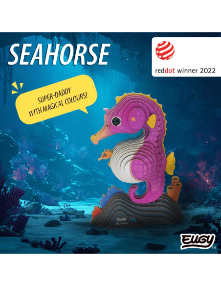 Eugy puzzle Hippocampe 3D en carton