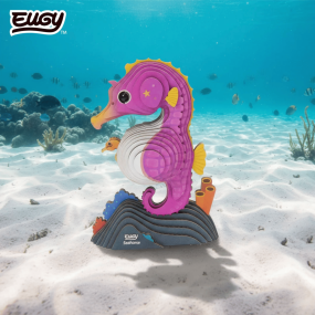 Eugy puzzle Hippocampe 3D en carton 2