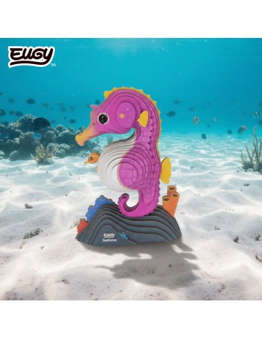 Eugy puzzle Hippocampe 3D en carton