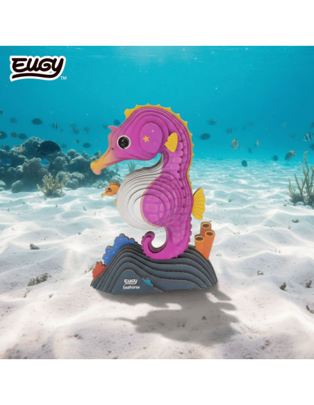 Eugy puzzle Hippocampe 3D en carton