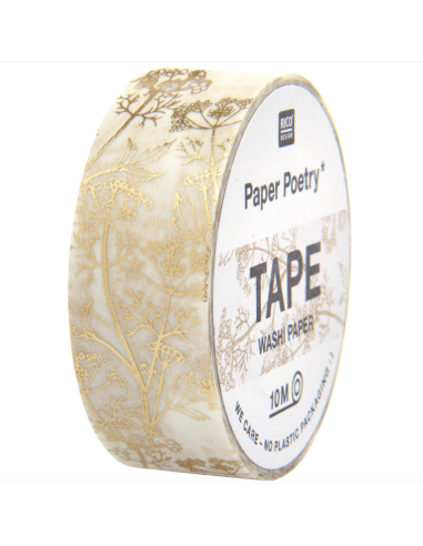 Masking tape fleurs dorées - Rico Design
