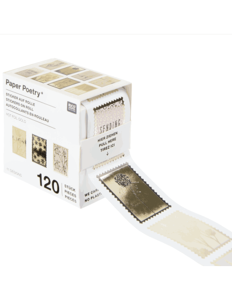 120 autocollants Timbres "In the meadow" - Rico Design