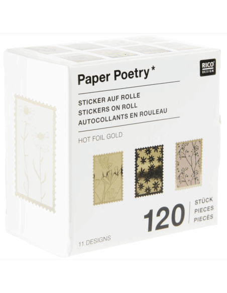120 autocollants Timbres "In the meadow" - Rico Design