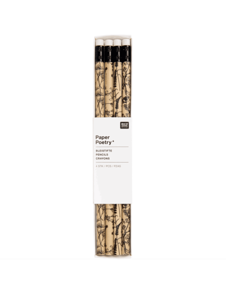 Set de 4 crayons à papier "In the meadow" - Rico Design