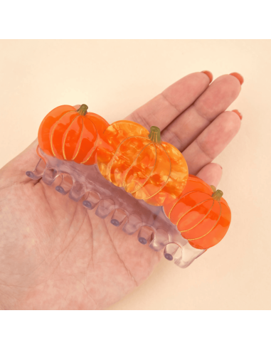 Grande pince à cheveux 3 citrouilles - Coucou...