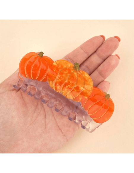 Grande pince à cheveux 3 citrouilles - Coucou Suzette