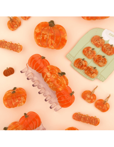 Grande pince à cheveux 3 citrouilles - Coucou...