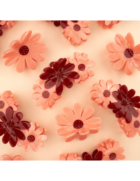 Grande pince à cheveux 3 fleurs roses - Coucou Suzette