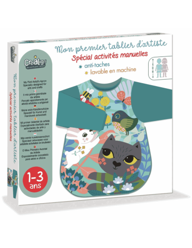 Tablier d'artiste Chat 1/3 ans - Crea Lign'