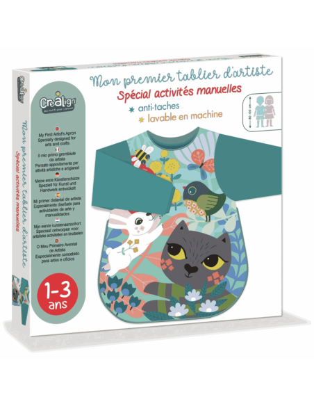 Tablier d'artiste Chat 1/3 ans - Crea Lign'