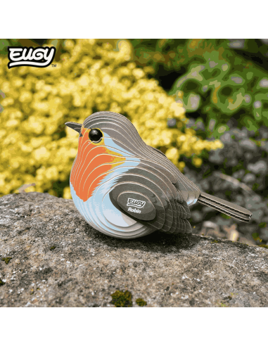 Eugy puzzle Rouge-gorge 3D en carton