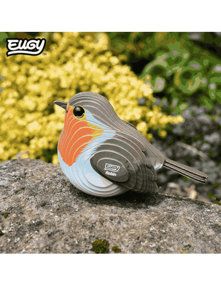 Eugy puzzle Rouge-gorge 3D en carton