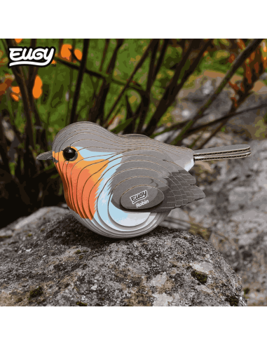 Eugy puzzle Rouge-gorge 3D en carton