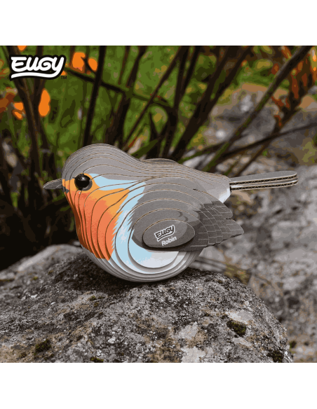 Eugy puzzle Rouge-gorge 3D en carton