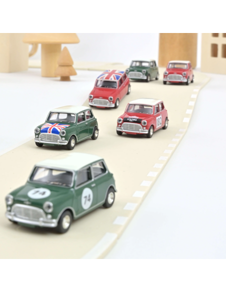 Mini Cooper 1964 vert amande avec drapeau 1/54 - Norev