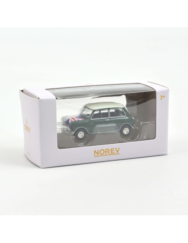 Mini Cooper 1964 vert amande avec drapeau 1/54...