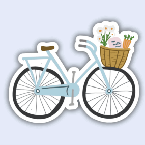 Autocollant vélo fleuri
