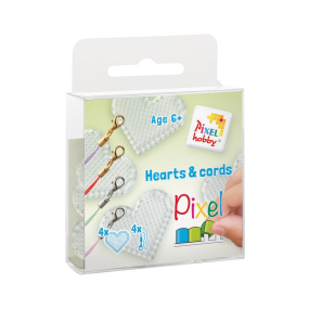 Set de 4 porte-clés coeur - Pixelhobby