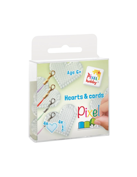 Set de 4 porte-clés coeur - Pixelhobby