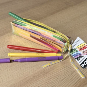 12 feutres lavables dans trousse irisée - Poppik