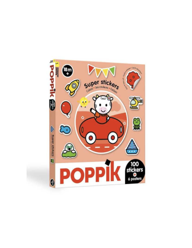 Boite de 100 stickers Couleurs et posters - Poppik