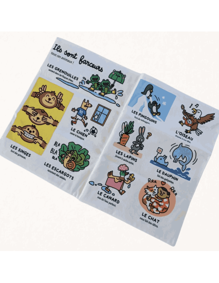 Livre d'éveil à froisser "Sacrés animaux" - Gazette des bébés