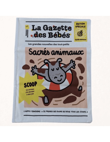 Livre d'éveil à froisser "Sacrés animaux" - Gazette des bébés