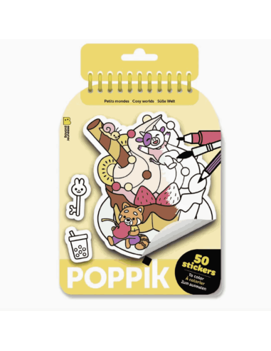 Stickers à colorier Cosy worlds - Poppik
