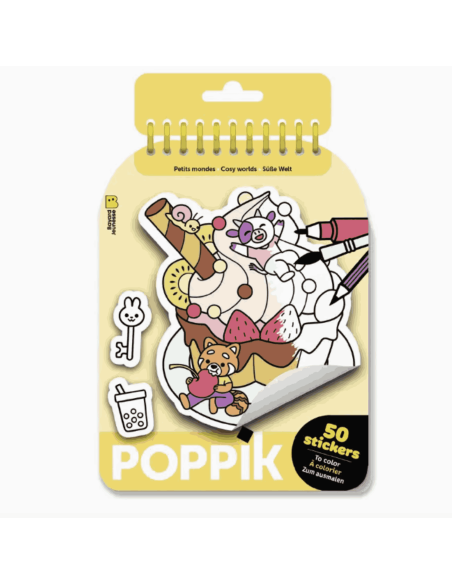 Stickers à colorier Cosy worlds - Poppik