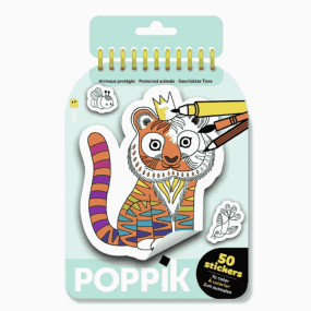 Stickers à colorier Animaux protégés - Poppik