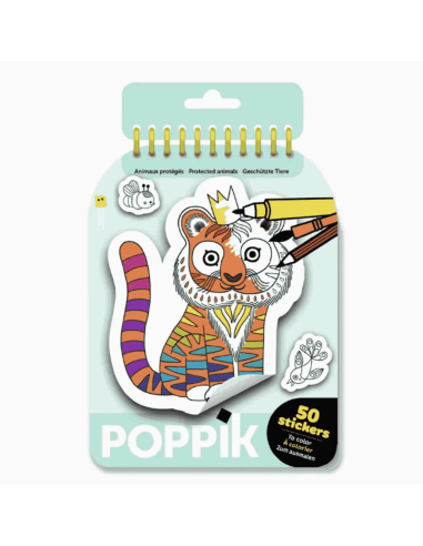 Stickers à colorier Animaux protégés - Poppik