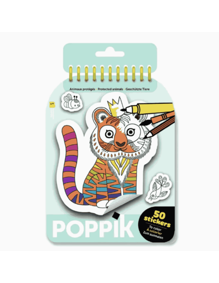 Stickers à colorier Animaux protégés - Poppik