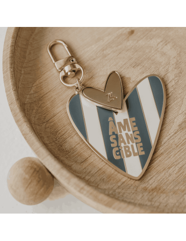 Porte-clé émaillé coeur Ame sans cible - Zakuw