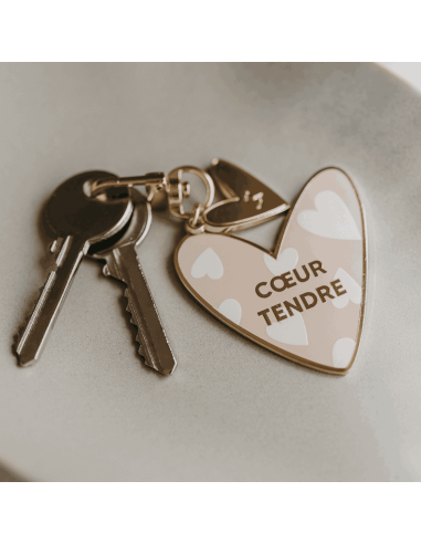 Porte-clé émaillé coeur Tendre - Zakuw