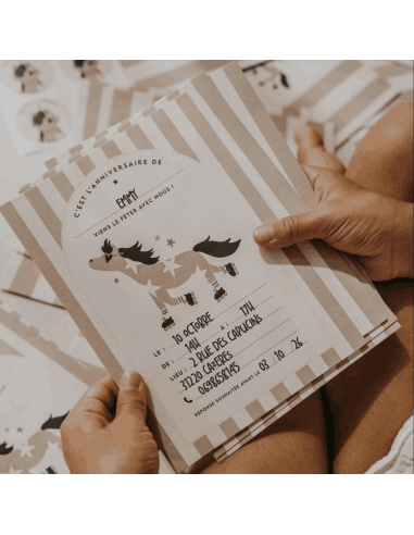 Set de 10 invitations Poney Billy - Zakuw