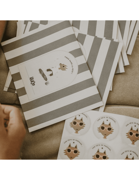 Set de 10 invitations Renard Max - Zakuw