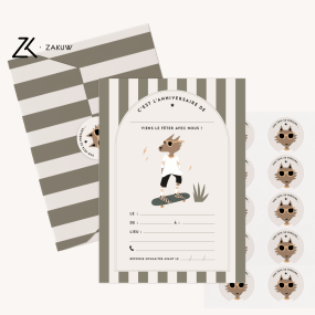 Set de 10 invitations Renard Max - Zakuw