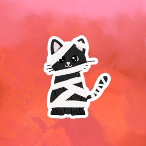 Autocollant Chat Momie