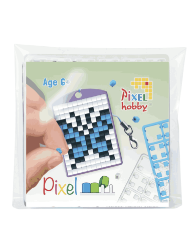 Porte-clé Papillon Bleu - Pixelhobby