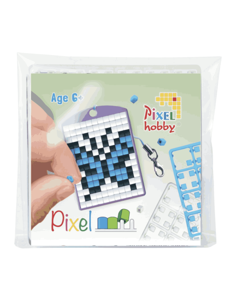 Porte-clé Papillon Bleu - Pixelhobby