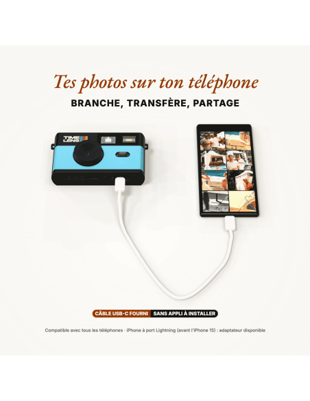 Appareil photo Bleu Turquoise - Time Lens