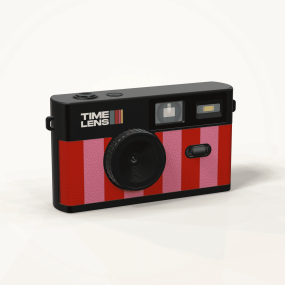 Appareil photo Candy rayé rose - Time Lens