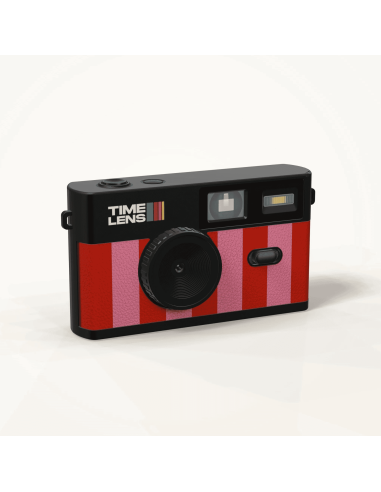 Appareil photo Candy rayé rose - Time Lens