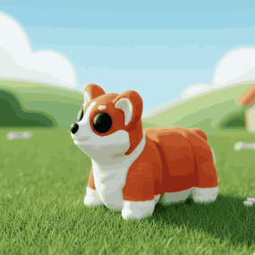 Chien corgi articulé - Zanimiz